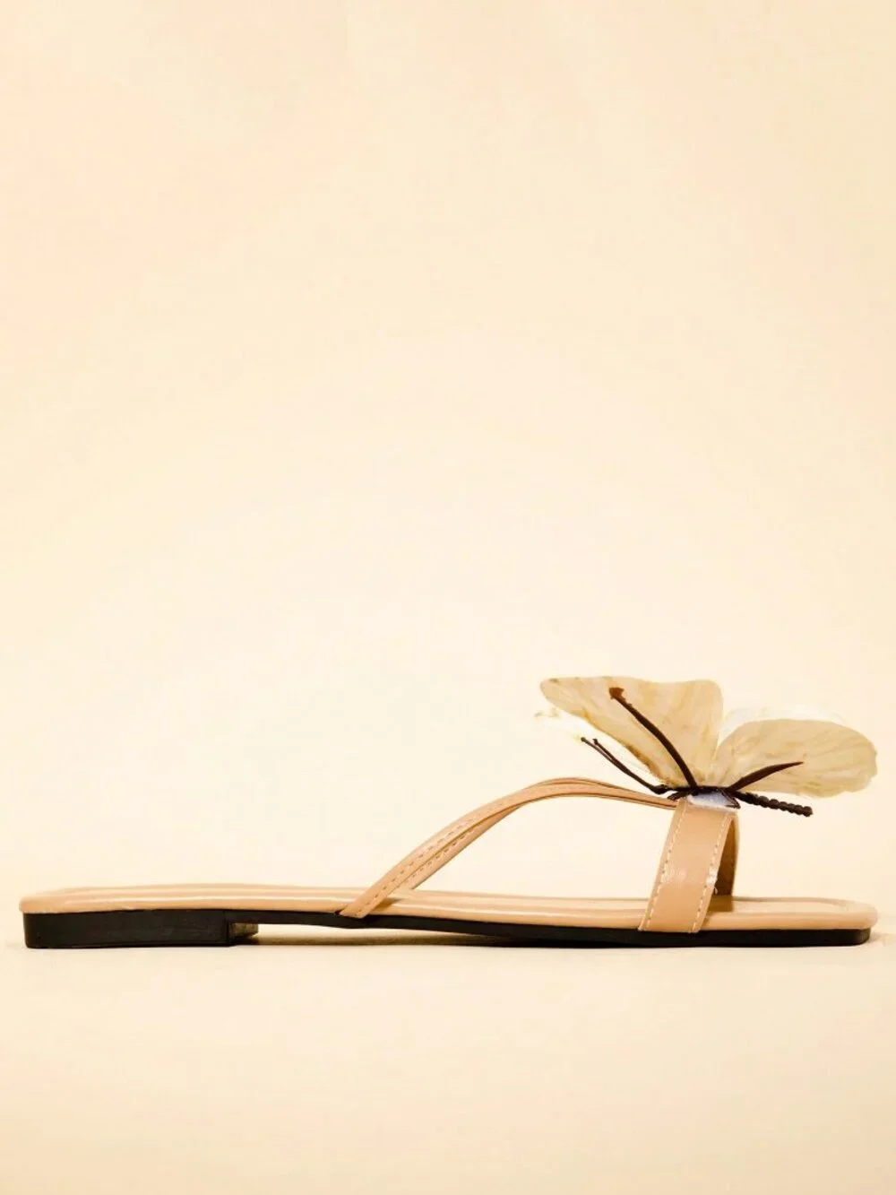 Apricot Bohemian Women's Floral Butterfly Breathable Hollow-Out Flat Sandals